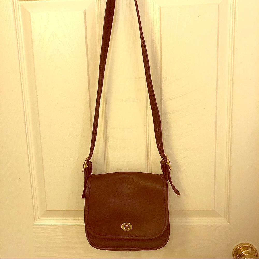 Vintage Coach Mocha Mini Legacy Flap crossbody bag